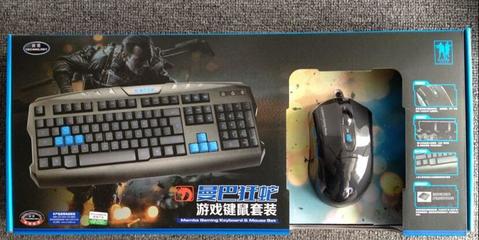 【新盟曼巴狂蛇游戲鍵鼠套裝K27+379防滑抗暴力臺式網吧專用】價格_廠家_圖片