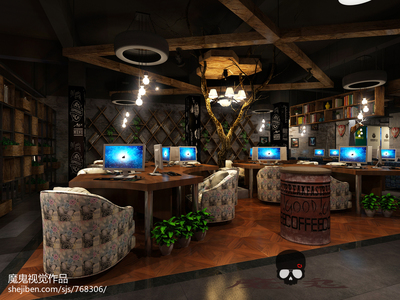 網吧裝飾效果圖庫大全欣賞– 設計本裝修效果圖